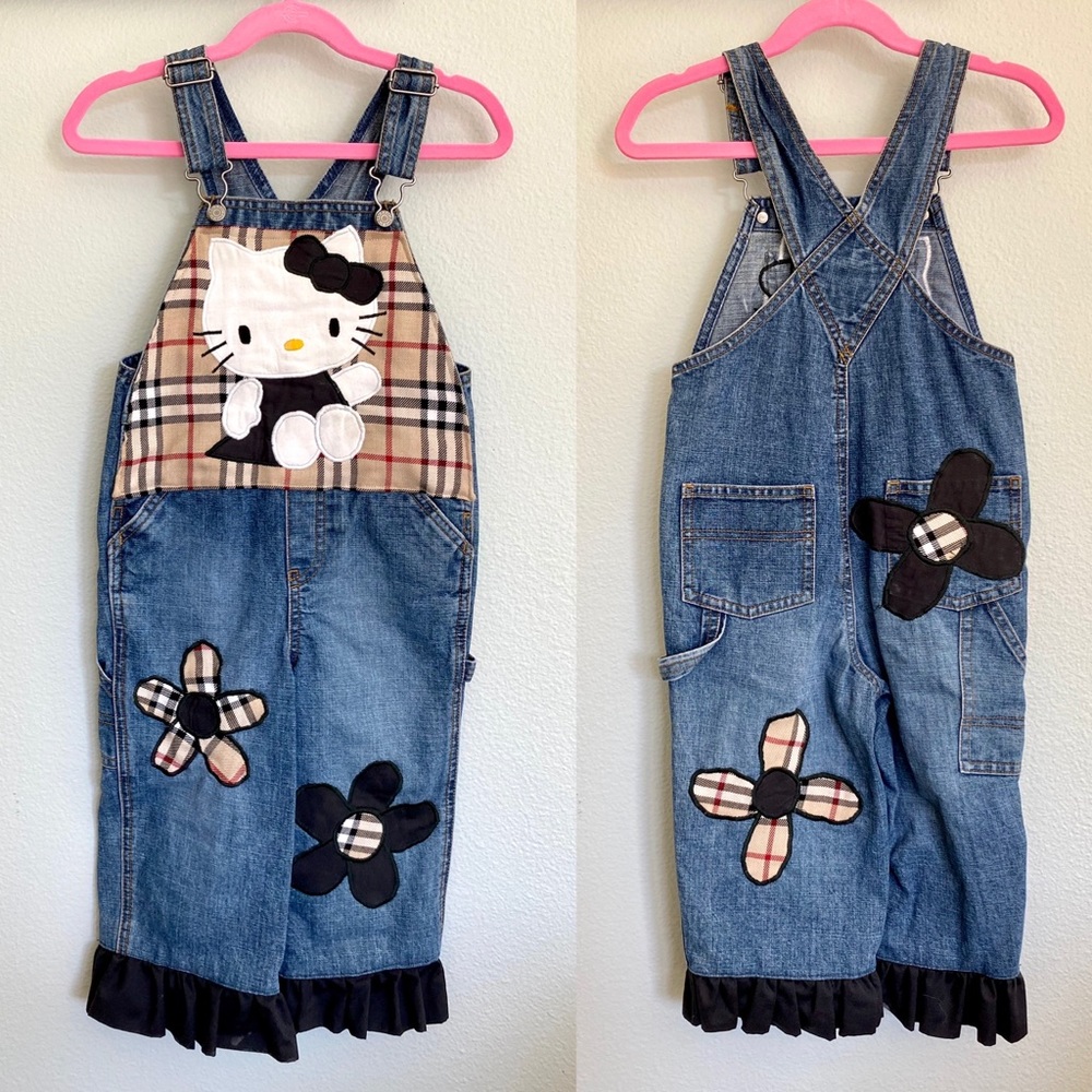 Custom Designer Inspired Hello Kitty Overalls